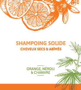 Shampoing solide orange néroli et chanvre - Belle à croquer