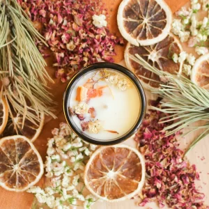 Chandelle fleurs et agrumes