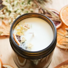 Chandelle fleurs et citron