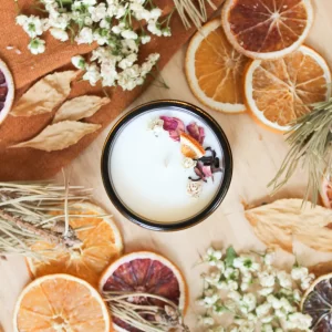 Chandelle rose et tangerine