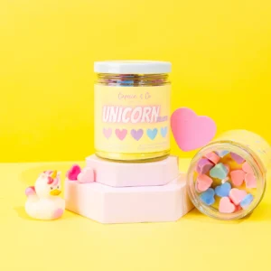 Bougie Unicorn Heart - Baies sucrées + Barbe à papa rose- Caprice & Co